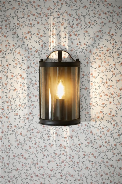 (image for) Laura Ashley Harrington Wall Light Matt Black and Glass